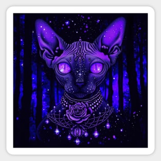 Glowing Purple Sphynx Sticker